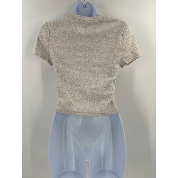 Aeropostale Seriously Soft Baby Tee L Beige Pink Embroidered Cowboy Boot Graphic - Picture 2 of 11